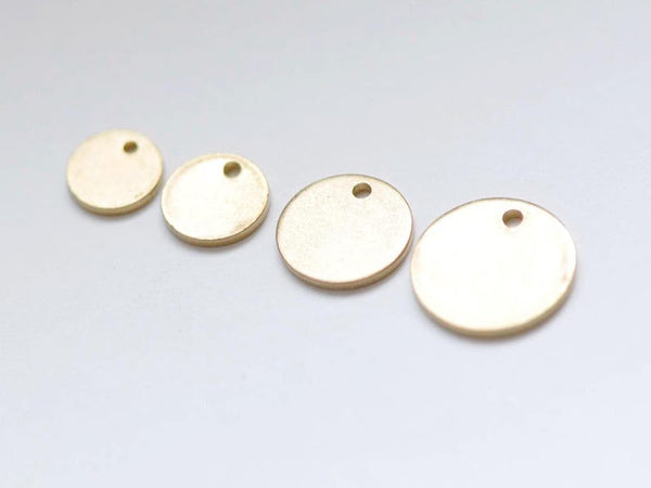 Raw Brass THICK Flat Round Blank Disc Thick Charms 6mm-20mm