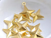 Shiny Gold Four Pointed Star Charm Pendants 25x30mm Set of 10