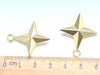 Shiny Gold Four Pointed Star Charm Pendants 25x30mm Set of 10