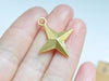 Shiny Gold Four Pointed Star Charm Pendants 25x30mm Set of 10