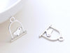 Flat Bird Ring Connector Antique Silver Cage Charms 15x17mm Set of 20 pcs A803