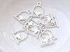Flat Bird Ring Connector Antique Silver Cage Charms 15x17mm Set of 20 pcs A803