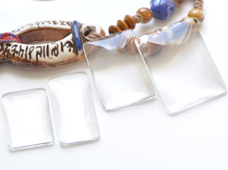 Crystal Glass Flat Back Rectangle Cabochon Cabochons