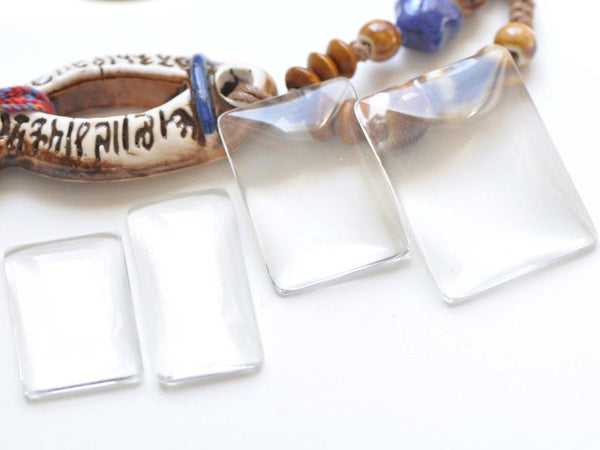 Crystal Glass Flat Back Rectangle Cabochon Cabochons
