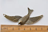 10 pcs Antique Bronze Swallow Bird Dove Charms Two Loops 38x72mm