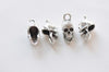 10 pcs of Antique Bronze/Silver Skull Charms 12x29mm