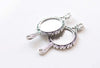 6 pcs Antique Silver Small Fancy Hand Mirror Pendant 31.5x58mm