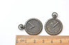 10 pcs of Antique Bronze Round Clock Charms 21x29mm