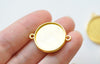 Shiny Gold Pendant Tray Connector Double Sided Match 20mm/25mm Cabochon Set of 10