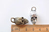10 pcs of Antique Bronze/Silver Skull Charms 12x29mm
