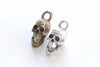 10 pcs of Antique Bronze/Silver Skull Charms 12x29mm