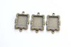 10 pcs Antique Bronze Rectangle Cameo Base Connector 13x18mm A3846