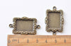 10 pcs Antique Bronze Rectangle Cameo Base Connector 13x18mm A3846