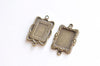 10 pcs Antique Bronze Rectangle Cameo Base Connector 13x18mm A3846