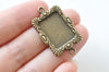 10 pcs Antique Bronze Rectangle Cameo Base Connector 13x18mm A3846