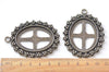 6 pcs of Antique Bronze Oval Cameo Base Pendants Tray Match 30x40mm Cabochon