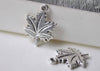 Antique Bronze/Silver Small Maple Leaf Charms 15x19mm Set of 20