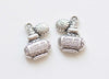 Antique Silver Perfume Bottle Charms Beauty Pendants Set of 10