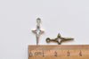 Antique Bronze/Silver Cut Out Four Pointed Star Tiny Charms 10x22mm Set of 50