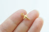 Antique Silver/Shiny Gold Four Pointed Star Tiny Charms 9x14mm Set of 50