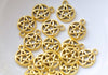 Antique Silver/Gold Wicca Pentagram Charms Circle Pendants 12mm Set of 50