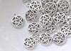 Antique Silver/Gold Wicca Pentagram Charms Circle Pendants 12mm Set of 50
