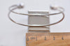 Platinum Silvery Gray Square Bangle Bracelet Blanks Bezel Match 25mm Cabochon Set of 1