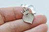 10 pcs of Antique Silver Heart Crown Charms 16x23mm