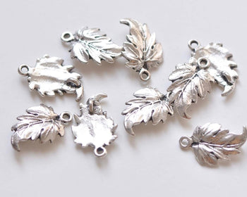 20 pcs of Antique Silver Lovely Leaf Connectors Charms 12x19mm