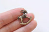 20 pcs Antique Bronze Toy Rocking Horse Charms 20x23mm