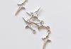 Antique Bronze/Silver Cut Out Four Pointed Star Tiny Charms 10x22mm Set of 50