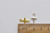 Antique Silver/Shiny Gold Four Pointed Star Tiny Charms 9x14mm Set of 50