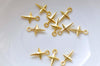 Antique Silver/Shiny Gold Four Pointed Star Tiny Charms 9x14mm Set of 50