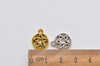 Antique Silver/Gold Wicca Pentagram Charms Circle Pendants 12mm Set of 50