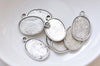 Antique Silver Base Settings Double Sided Match 13x18mm Cabochon Set of 10