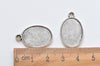 Antique Silver Base Settings Double Sided Match 13x18mm Cabochon Set of 10