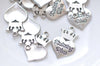 10 pcs of Antique Silver Heart Crown Charms 16x23mm