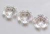 10 pcs Shiny Silver Five Petal Large Filigree Flower Bead Cap Embellishments 32mm