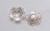 10 pcs Shiny Silver Five Petal Large Filigree Flower Bead Cap Embellishments 32mm