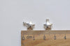 2 pcs Polished 925 Sterling Silver 3D Star Charms 9mm