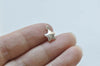 2 pcs Polished 925 Sterling Silver 3D Star Charms 9mm
