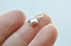 2 pcs Polished 925 Sterling Silver 3D Star Charms 9mm