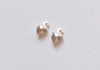 2 pcs Polished 925 Sterling Silver 3D Heart Charms 6mm