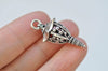 6 pcs of Antique Silver 3D Filigree Lantern Pendant Charms 11x31mm
