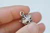 6 pcs of Antique Silver 3D Filigree Lantern Pendant Charms 11x31mm