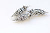 6 pcs of Antique Silver 3D Filigree Lantern Pendant Charms 13x45mm
