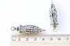 6 pcs of Antique Silver 3D Filigree Lantern Pendant Charms 13x45mm