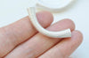 2 pcs S999 Sterling Silver Textured Curved Tubes 42mm