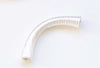 2 pcs S999 Sterling Silver Textured Curved Tubes 42mm