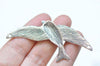 10 pcs Antique Silver Swallow Bird Dove Charms Two Loops 38x72mm